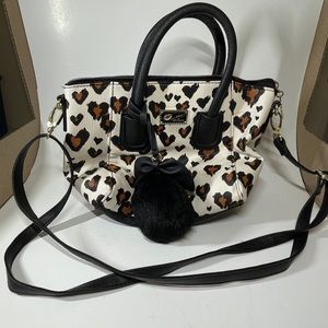 Betsey Johnson Luv Betsey Cheetah Handle Bag W/Crossbody Strap Safari Style